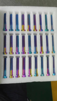 Baut Rotor Rem Cakram Sepeda Titanium Panjang M5x10/12mm Kustom, Kepala Torx T25, Grade GR5