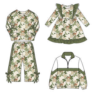 Conjunto de Ropa para Niñas, Camiseta de Manga Larga con Estampado de Ciervo, Pantalones, Estilo Militar, Traje de Caza - Product Image 2