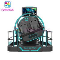 Funspace VR Precio de Fábrica 9D 360 VR Juegos de Video Interactivos Arcade Realidad Virtual 2 Jugadores Silla VR 9D Simulador de Movimiento