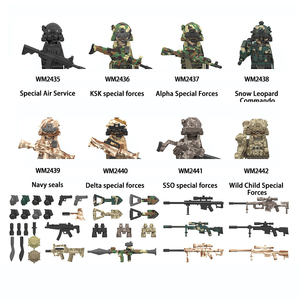 Figurines de soldats de l'équipe d'assaut Léopard des neiges des forces spéciales WM6147 de la Seconde Guerre mondiale, blocs de construction, armes de l'armée, briques, jouets pour enfants - Product Image 1