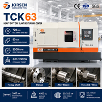 Mesin Bubut CNC TCK63 Presisi Tinggi dengan Meja Miring, Diameter Putar Maksimum 720mm, Lubang Spindel 80mm, Panjang Benda Kerja 1000mm