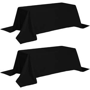 Mantel negro DB 200 Gsm de 90x132 pulgadas, rectangular, resistente a las arrugas, para hoteles - Product Image 1