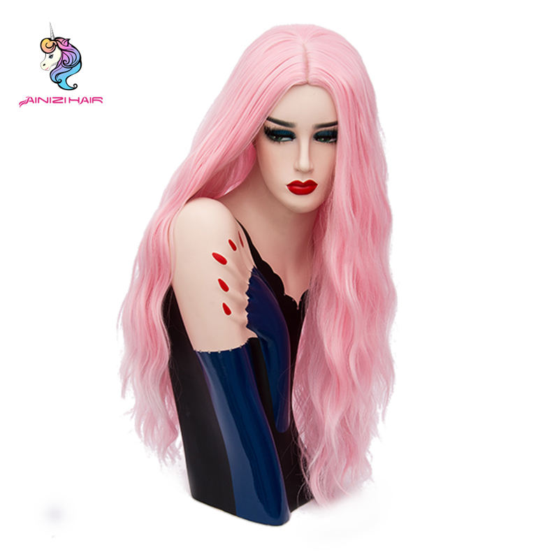 Cheap Cosplay Pink Wigs High Quality Synthetic Hair Long