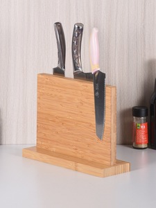 Organisateur de couteaux en métal bloc de couteaux magnétique en bambou double face en bois puissant pour la maison Restaurant cuisine rouleau sac accessoire - Product Image 4