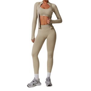 Completo Sportivo Americano Senza Cuciture a Vita Alta, 2 Pezzi, per Yoga e Corsa, Asciugatura Rapida, <span class=keywords><strong>Aderente</strong></span>, Abbigliamento Fitness Sexy - Product Image 5