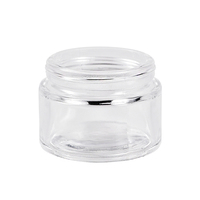 Ventes chaudes 15/30/50ml Pot en verre rond sérigraphié avec couvercle noir pour crème pour les yeux, gouttes pour les yeux et crème pour le visage