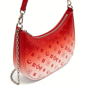 Fashion Women's Crescent Shoulder Bag Gradient PU Leather Underarm Purse Casual Chain Crossbody Handbag - Product Image 3