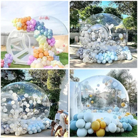 Tente bulle gonflable d'extérieur et d'intérieur avec fenêtre transparente, imperméable, durable, installation facile, ventilateur intégré pour fêtes d'enfants