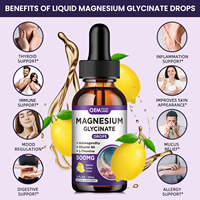 OEM Calm Drop – Gouttes liquides de glycinate de magnésium pour le soulagement du stress, avec bromélaïne et vitamines, pour adultes