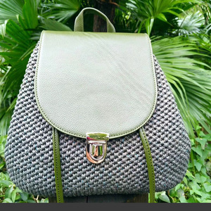 Sac de Base ovale Sac à dos tissé Matériel Flip Cover Coussin Base Nail Bottom Shaper avec trous pour bricolage Sac seau à tricoter - Product Image 2