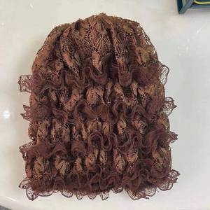Pañuelo de cabeza lujoso con encaje y flores brillantes, sombrero étnico de moda para mujeres musulmanas - Product Image 4