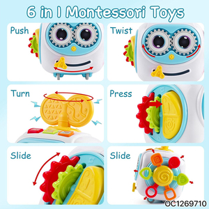Cube d'activités sensorielles <span class=keywords><strong>Montessori</strong></span> multifonctionnel 6 en 1, jouets de coordination œil-main <span class=keywords><strong>Montessori</strong></span> pour les tout-petits de 1 à 3 ans - Product Image 5