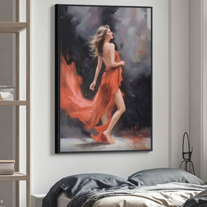 Original Art moderne <span class=keywords><strong>peinture</strong></span> à l'huile sur toile belle <span class=keywords><strong>danseuse</strong></span> <span class=keywords><strong>de</strong></span> <span class=keywords><strong>flamenco</strong></span> espagnole en robe rouge personnalisable OEM/ODM décoratif - Product Image 4