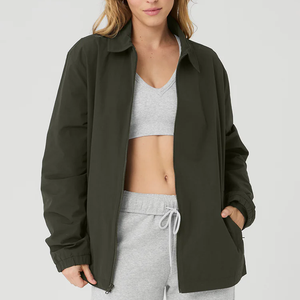 Populaire Femmes Survêtement <span class=keywords><strong>Veste</strong></span> Polyester Pleine Fermeture Éclair Coupe-Vent Top Baggy Nylon <span class=keywords><strong>Veste</strong></span> D'entraînement pour les Femmes - Product Image 1