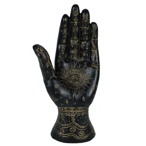 2023 Black Gold Resin Home Decorative Craft Figurine Feng Shui Style Buddha Angel Palmistry Hand Statue