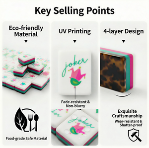 Envío Gratis desde Almacén <span class=keywords><strong>Local</strong></span> en EE. UU., Stock <span class=keywords><strong>Local</strong></span> en EE. UU., Envío Gratis, Mahjong Americano Acrílico Rosa de 4 Capas - Product Image 6