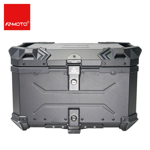 F2 MOTO 55L Noir Boîte à bagages arrière en alliage d'aluminium pour moto, étanche, résistante aux chutes, protection universelle pour bagages - Product Image 1