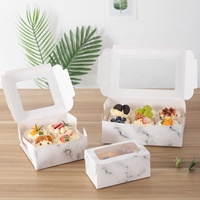 Boîte à cupcakes personnalisable à 4/6/12/24 trous, fenêtre transparente blanche, gaufrage, matériaux recyclés, boîte à cupcakes écologique