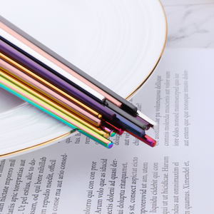 Đũa ăn sushi bằng thép không gỉ, nhiều màu sắc, kiểu Hàn Quốc, có logo tùy chỉnh, có thể tái sử dụng, hình vuông - Product Image 5