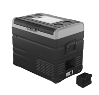 TW95 kulkas mobil portabel, 12V/24V DC 95-liter baterai dapat dilepas untuk berkemah RV penggunaan luar ruangan menampilkan kompresor listrik