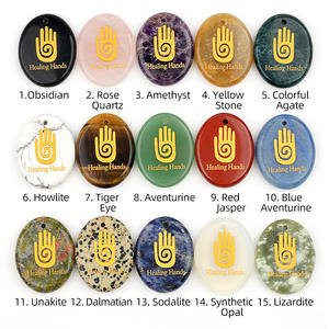 Batu kristal Oval ibu jari alami, batu kristal Oval dengan kata inspirasional saku Rock kecemasan kristal untuk wanita hadiah stres - Product Image 3