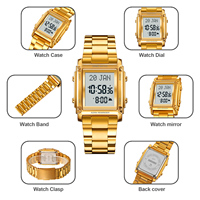 Jam Tangan SKMEI 2277 Muslim Azan, Jam Waktu Sholat Islami, Tahan Air 3ATM, Bahan Stainless Steel, Digital