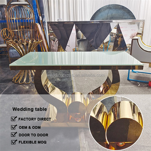 Thiết kế tốt nhất nhà hàng tiếp nhận bảng tiệc tổ chức sự kiện nguồn cung cấp bên kim loại bàn đám cưới - Product Image 2