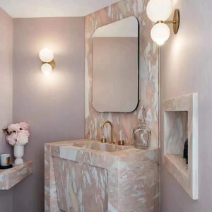 Tự nhiên màu hồng Đá Cẩm Thạch đá phiến đá cẩm thạch chính hãng tường sàn gạch nhà bếp truy cập hàng đầu đảo Vanity đồ nội thất hàng đầu bảng Top - Product Image 5