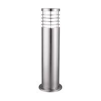 E27 extérieur pelouse borne lampe décorative étanche en acier inoxydable persiennes PC abat-jour LED Source pour application paysagère