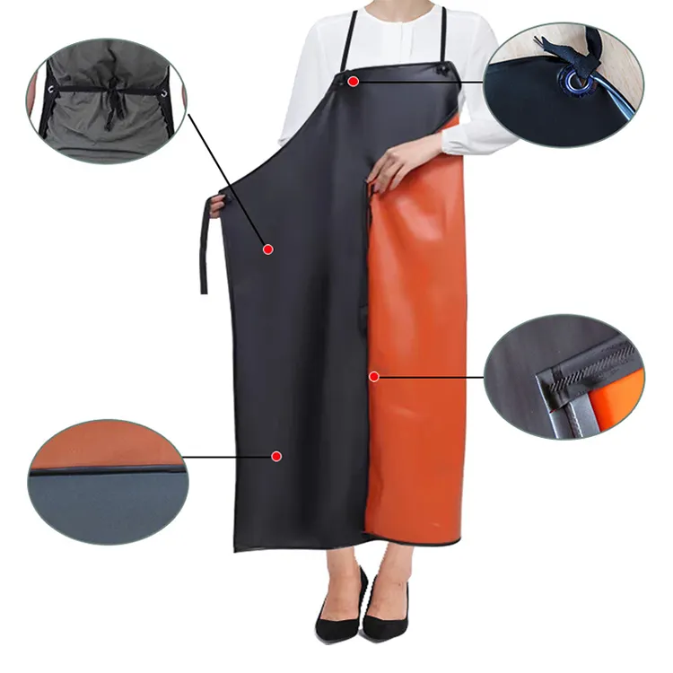 Delantal químico industrial personalizado, trabajo de seguridad, resistente, grueso, Pvc, impermeable, delantal para hombre para Chef, cocina, cocina, carne