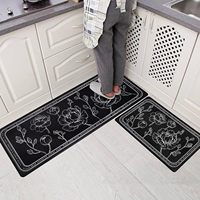 Ensemble de 2 tapis de cuisine, tapis de cuisine anti-fatigue rembourrés, tapis de cuisine antidérapant imperméable, tapis de cuisine confortables en PVC de qualité supérieure