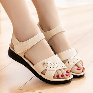 Sandalias de Playa y Trabajo para Mujer, con Plataforma, Antideslizantes, de Suela Suave, con Cierre Deslizante, Tacón Mediano de Plástico - Product Image 1