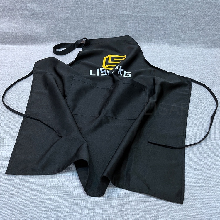 Пользовательский Черный Водонепроницаемый парикмахерский фартук для стрижки волос с логотипом
