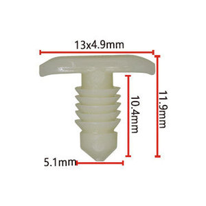 F60 Nylon <b>Car</b> Seal Strip <b>Clips</b> 13x4.9mm 11.9mm Length For Buick Auto Fastener Replacement Parts - Product Image 1