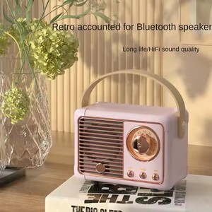 Loa mini không dây di động sạc lại được, thời trang, hỗ trợ thẻ TF, radio FM, âm thanh lớn, Bluetooth, kiểu dáng cổ điển - Product Image 3