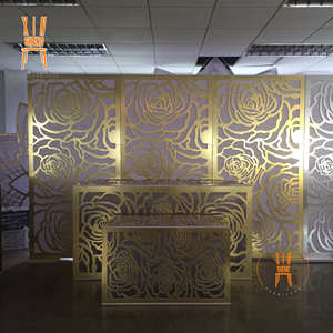 Rose Nieuwste Patroon Wit Pvc Gesneden Hoge Ontwerp Moderne Podium Bruiloft Bloem Achtergrond Panelen Muur - Product Image 1