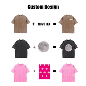 批发男女通用短袖定制复古男式t恤超大重棉酸洗t恤 - Product Image 6