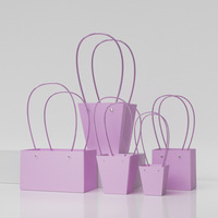 Panier en papier portable pour fleuriste, emballage de bouquet, boîte à fleurs avec poignée pour roses fraîches, vente en gros