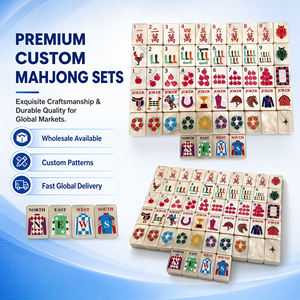 Premium American Mahjong Set: <b>Fire</b> Horse Year Mahjong. Core Three-Piece Set: Tiles, <b>Mat</b> and Bag. Perfect Starter Set - Product Image 3