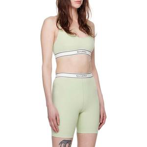 Mujeres Green <span class=keywords><strong>Serif</strong></span> Bralette Gym Workout Tight Crop Top Scoop Neck Fitness & Running Yoga Ropa deportiva al por mayor - Product Image 2