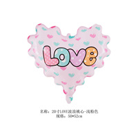 Ballon en aluminium de 20 pouces avec motif LOVE et cœur ondulé, décoration pour demande en mariage et ambiance romantique, accessoire photo pour centres commerciaux, vente en gros