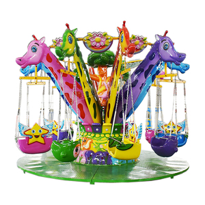 Chaise volante girafe pour enfants, 10 places, en fibre de verre, pour usage extérieur/intérieur, manège de fête foraine, prix usine, pour centre commercial - Product Image 1