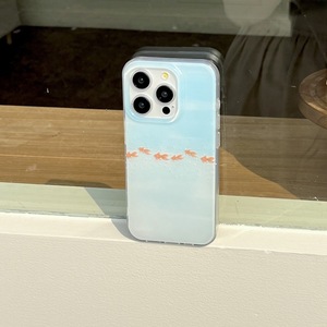 Funda de Teléfono de Doble Capa con Diseño de Pez Koi Azul Degradado para iPhone 17 Pro Max 16 15 14, Verano, para Mujer - Product Image 1