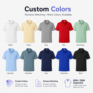 Polo de Rendimiento Unisex con Logotipo Personalizado, 13% Spandex, Elástico en 4 Direcciones, Secado Rápido, Uniforme de Golf para Equipos, Venta al Por Mayor, Tallas S-4XL, Azul Claro y Rojo - Product Image 3