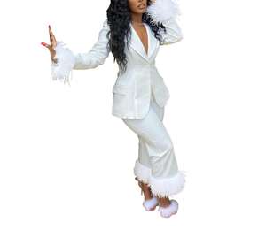 Conjuntos de traje de oficina ejecutiva de nuevo diseño Trajes de negocios Mujeres jóvenes Conjuntos de dos piezas Trajes de mujer Esmoquin - Product Image 1