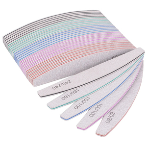 <span class=keywords><strong>Lime</strong></span> à ongles professionnelle double face en plastique, papier de verre 100/180, limage forte et épaisse, forme demi-lune, accessoires <span class=keywords><strong>pour</strong></span> ongles - Product Image 1