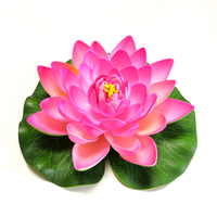 Vente en gros de graines artificielles de fleur de lotus à bas quantité minimale de commande nénuphar artificiel flottant de feuille de lotus artificiel décoratif