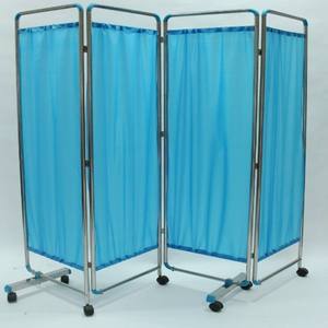 Biombo Plegable de Acero Inoxidable de 3 Paneles con Ruedas, Divisor de Privacidad Plegable para Uso Médico - Product Image 2