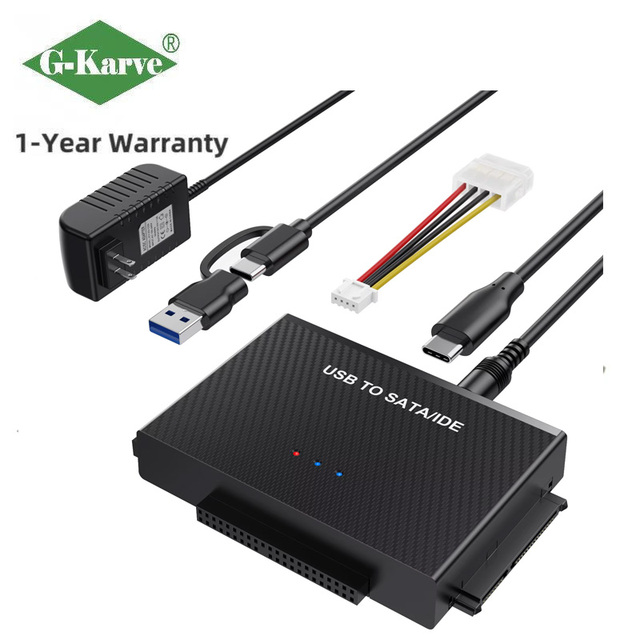3 in 1 TYPE-C Hard Drive Adapter USB3.1 SATA IDE Easy Drive Cable 2.5-inch 3.5-inch Adapter Cable Dual Interface Compatibility