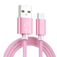 Kabel Usb pengisi daya grosir 2 meter nilon pengisian cepat 2024 untuk mikro Tipe c